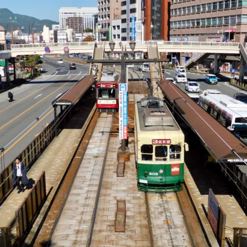 長崎駅前の路面電車